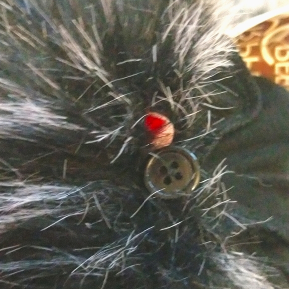 CRIPPLE CREEK Black Knit Jumper Soft Draped Faux Fur Collar Cotton Sweater NWT L - Picture 6 of 16